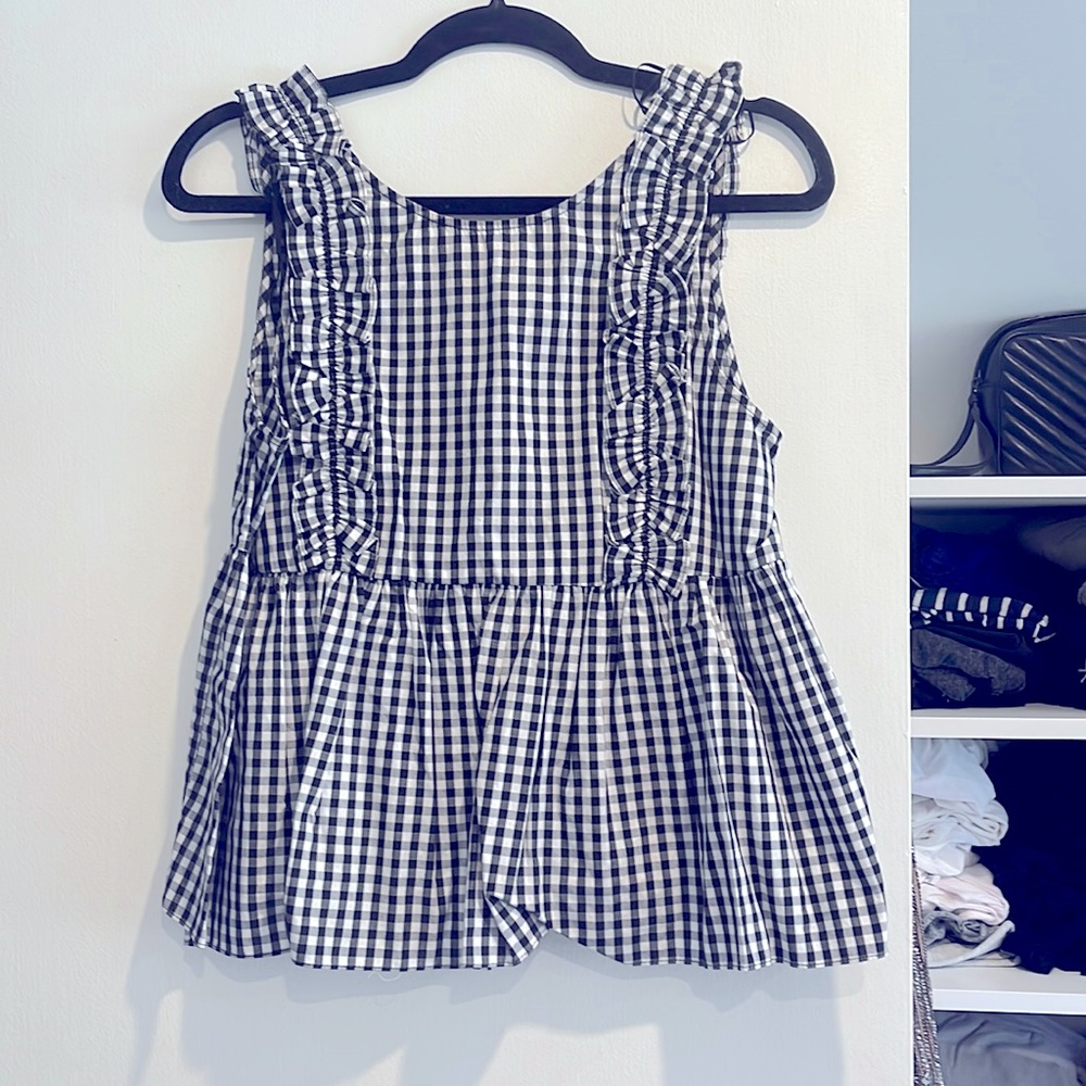 Zara gingham ruffle tank